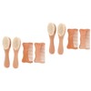 Vaguelly 2sets Beech Wooden Combs Woolen Care Kit for Newborn