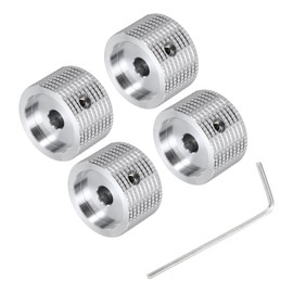 sourcing map 4PCS Guitar Knobs Metal, Volume Tone Control Dome Knobs 6 x 25 x 15.5 mm Potentiometer Knobs with Wrench for Electric Guitar Bass, Silver