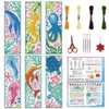 INFUNLY 6 Set Sea Animals Cross Stitch Bookmark Kit for