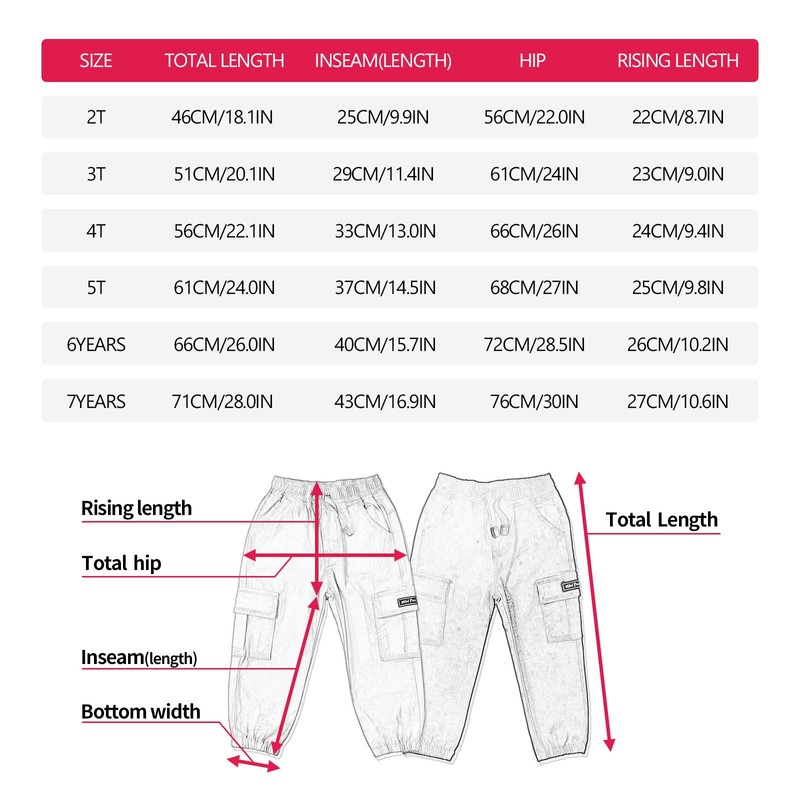 MINI PANDA Toddler Boy Pants, Little Boys 2-Pack Pull On