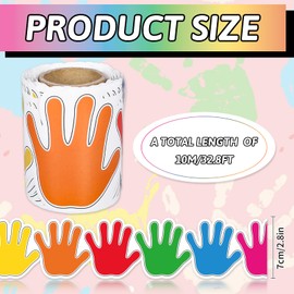 FYSUIMU 32.8 Ft Colorful Handprint Bulletin Board Border Back to School Border Trim Self Adhesive Bulletin Board Stickers Roll for Classroom Office Chalkboard Party Decor