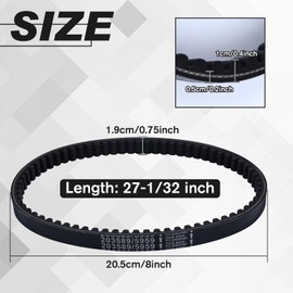 LEONTOOL 3 Pcs Go Kart Drive Belt Replacement Go Kart Torque Converter Belt Replaces for Manco 5959 / Comet 203589, Length 27-1/32", Width 0.75"