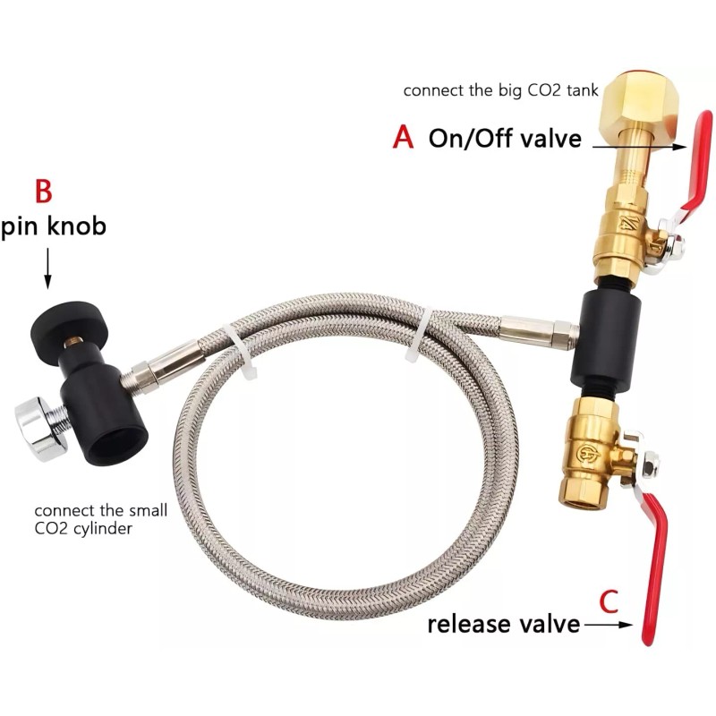 VaVoger Soda Machine CO2 Cylinder Refill Adapter Hose Soda Maker