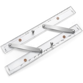 Saysurey Parallel Ruler Marine Navigation Tool with Clear Scales Parallel Ruler with Brushed Aluminum Arms Nautical Charts Navigation Tools for Boat Ship Drawing(12 Inch)