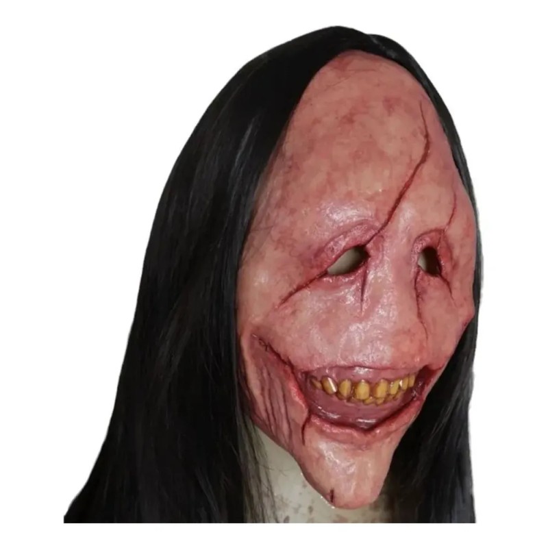 Máscara De Diablo Con Cara Roja De Pelo Largo, Máscaras