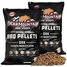 Bear Mountain 2-Pack All Natural Wood Pellets for Smoker, Grill & BBQ, 20 Lbs, Oak