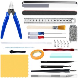 Waltool 25Pcs Basic Model Tools for Beginners, Gundam Modeler Building Kit for Model Building Repairing and Fixing