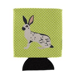 Caroline's Treasures BB7787CC English Spot Rabbit Green Can or Bottle Hugger Cooler Washable Drink Sleeve Collapsible Beverage Insulated Holder, Can Hugger, Multicolor