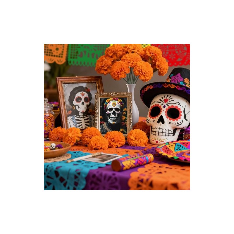 Decoraciones para el Día de los Muertos y Ofrenda para