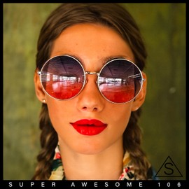 Classic Oversize Joplin Style Hippie Round Circle Lens Sunglasses Gold Red Yellow