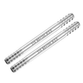 PATIKIL 5/16" (8mm) Hose Barb Fittings, Set of 2, 316 Stainless Steel Splicer Fitting Ends Joint Adapter Metal Barbed Fitting for Air, Liquid, Gas, Plumbing, Silver