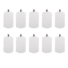Gadpiparty 10pcs Titanium Steel Blank Military Style Dog Tag Pendants for Engraving Keychain Tags for Men Stamping Blanks