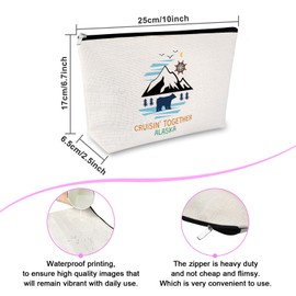 Cruise Gifts for Women Girls Makeup Bag Alaska Cruise Trip Gift for Friends Besties Cosmetic Bag Summer Vacation Girls Weekend Present for Cruise Lovers Graduation Birthday Present Zipper Travel Pouch