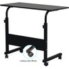ZephyPaws Mobile Portable Table with Wheels, Side Table Adjustable Over