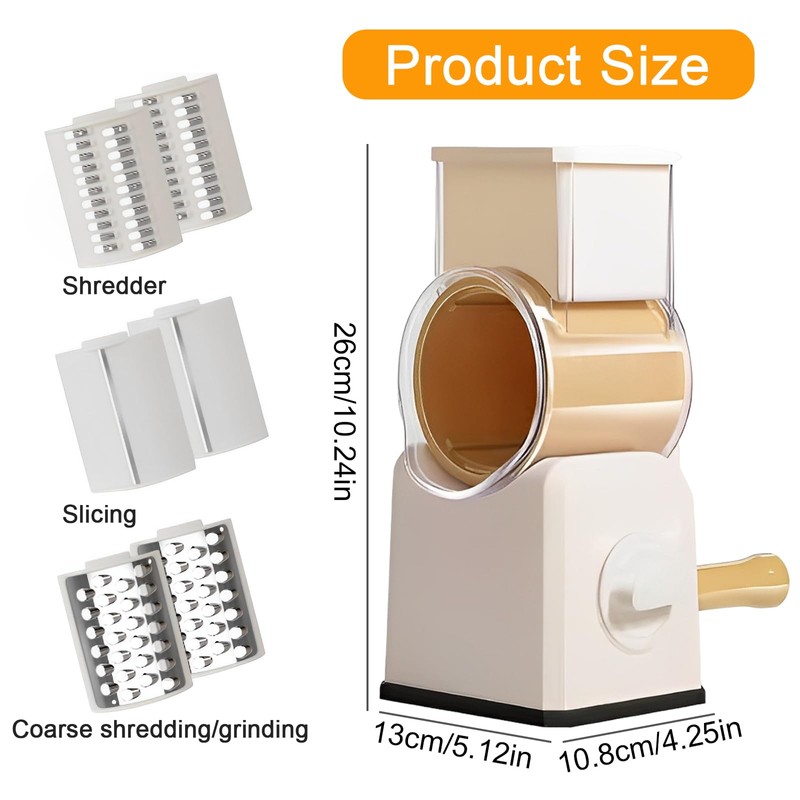 Eiflayn Vegetable Cutter, Kitchen Grater with Crank, Manual Vegetable Cutter,