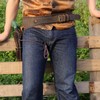 TOURBON Leather Pistol Holster Adjustable Gun Belt Drop Loop Single