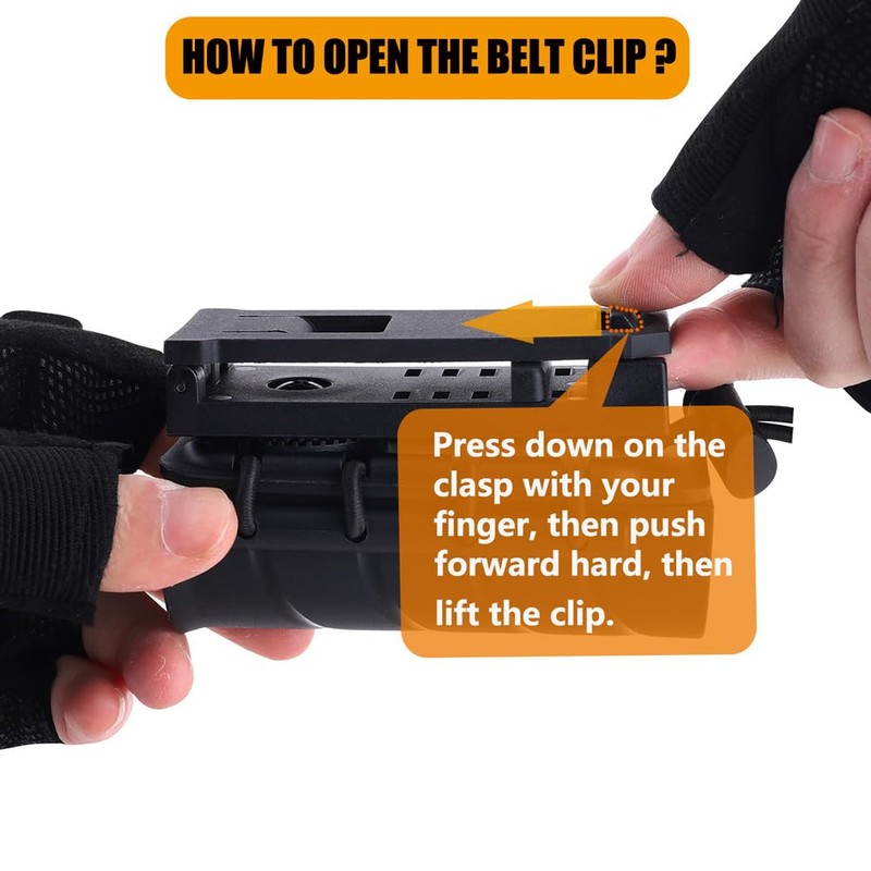 KRYDEX Tactical Flashlight Holster,360 Degree Rotatable Flashlight Holder for Duty