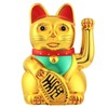 IBWell Gold/Black/White Maneki Neko Lucky Cat,Fengshui Cat- Waving Arm Battery