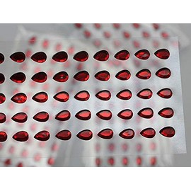 KraftGenius Allstarco 6x4mm Red LQ17 Teardrop Self Adhesive Acrylic Rhinestones Plastic Face Gems Stick On Body Jewels for DIY Cards and Invitations Crafts Bling Sticker - 5 Sheets - 250PCS