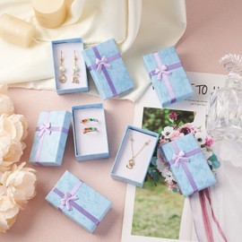 Boutigem 12pcs Cardboard Jewellery Gift Boxes Rectangle Necklaces Earring Ring Jewellery Packaging Box for Gift Wrapping