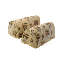 Decorative Floral Tapestry Pair of Arm Caps with Cotton Trim Sofa Furniture Cover Antimacassar