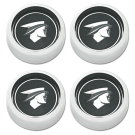 Mustang Wheel Cap Magnum 500 Mercury Cougar with Mercury Head Set of 4 1964 1/2 - 1973 Black