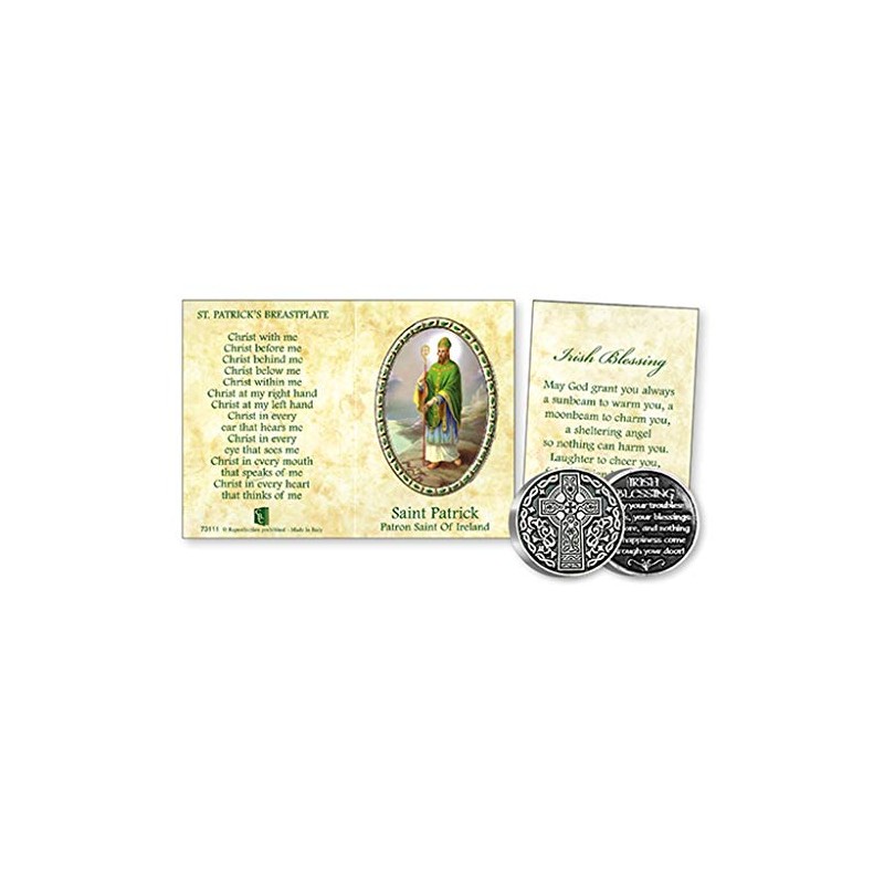 IRISH BLESSING SAINT PATRICK Pewter Pocket Token Medal and Prayer