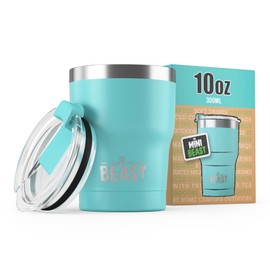 Beast 10 oz Tumbler Stainless Steel Vacuum Insulated Coffee Ice Cup Double Wall Travel Flask (Aquamarine Blue)