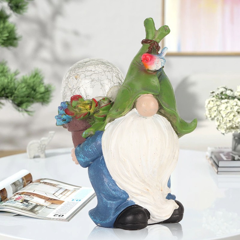 Faceless Doll Statue Exquisite Solar Powered Light Bright Colors Durable