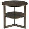 MODERION Large Round End Table, Rustic Beside Table with Umbrella