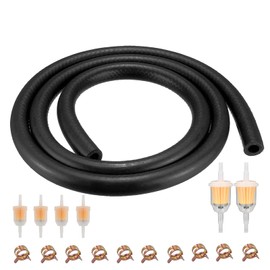 17 Pcs Diesel Heater Fuel Line Replacement Kit, 5mm ID Fuel Hose with 10 Stainless Steel Hose Clamps and 6 Inline Fuel Filters，Compatible with Cars, Trucks, Scooters, Motorcycles