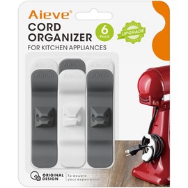 Aieve - Organizador de cables para electrodomésticos, paquete de 6 organizadores de cables para electrodomésticos, soporte de cables para envoltura, mezcladores, cafetera, olla de presión, licuadora