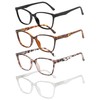 Przene 4 Pack Blue Light Blocking Reading Glasses,Square Cat Eye