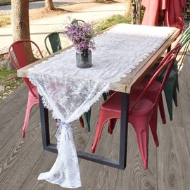 Bodosac White Lace Table Runner for Vintage Wedding Decor Shower 70 x300cm
