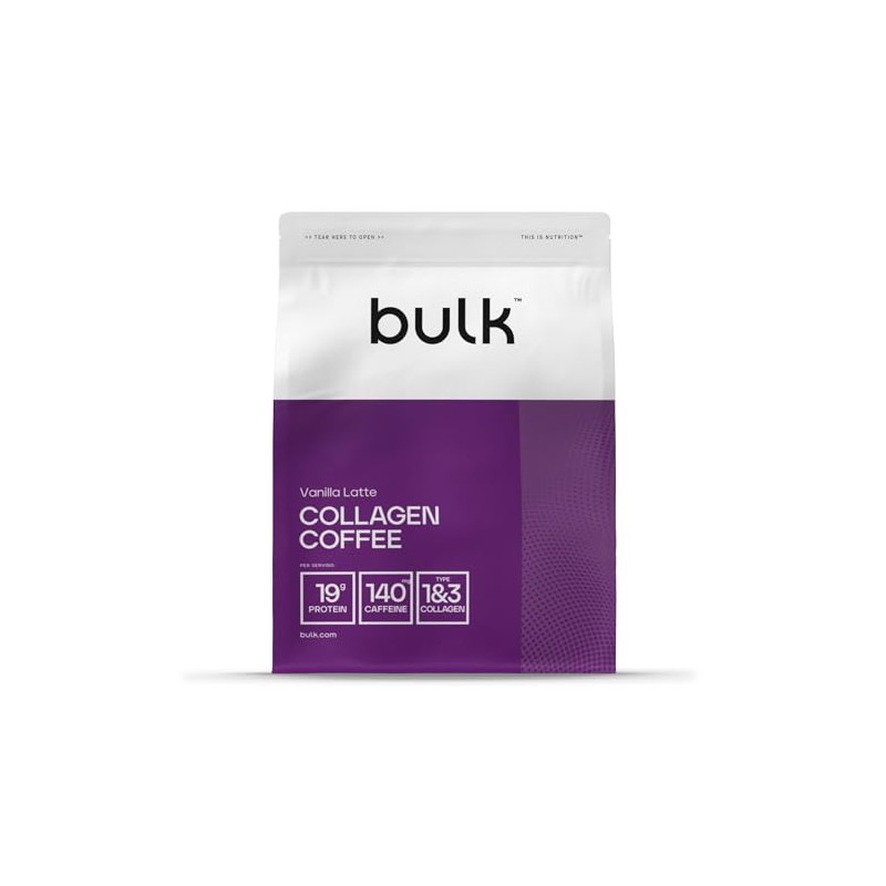 Bulk Collagen Coffee, High Protein, Vanilla Latte, 500 g, 20