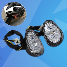 Terisass 1 par Indicadores LED de Motocicleta de Indicadores de Giro para Yamaha YZF R1 2002 2003 2004 2005 2006 2007 2008 Yamaha YZF R6 2003-2014 R6S 2006 2007 2008 2009 (Cáscara Marrón)