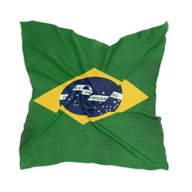 PMAIHNAS Brazil Flag Silk Scarf Head Hair Wraps Bandana Square Satin Head Scarf for Women