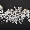 Rumtock Boho Crystals Silver Leaf Headband Wedding Bridal Pearl Headpiece