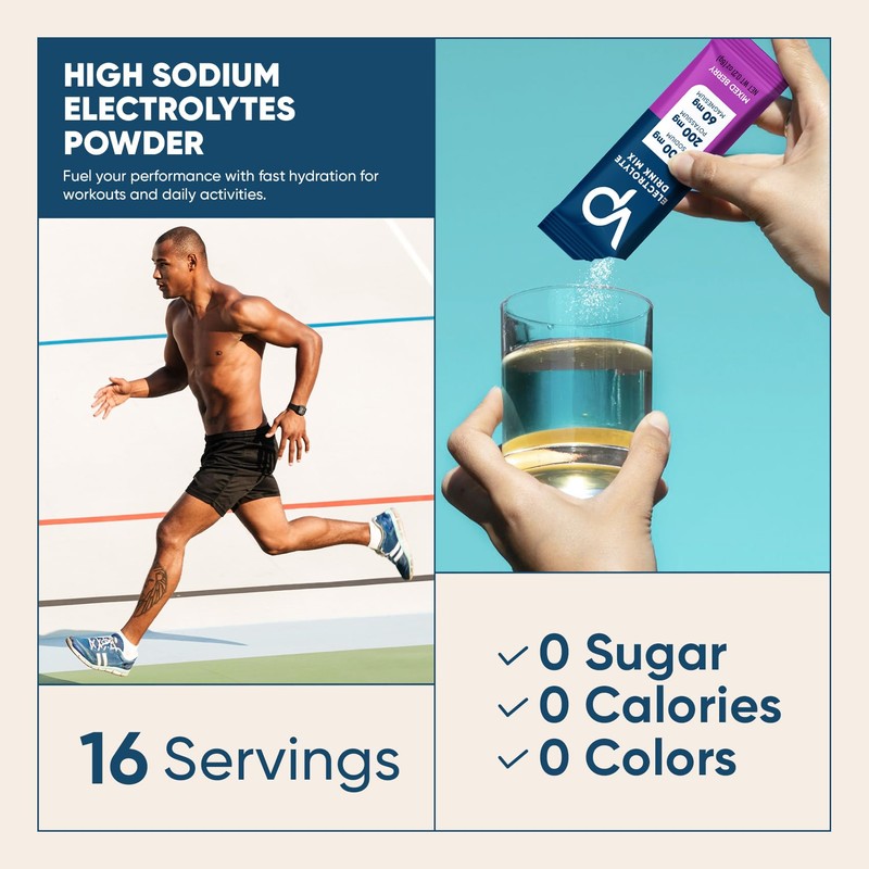 Venture Pal High Sodium Sugar-Free Electrolyte Powder Packets - Hydration