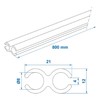 ProPlus Double Tent Rail 80 cm Set of 3