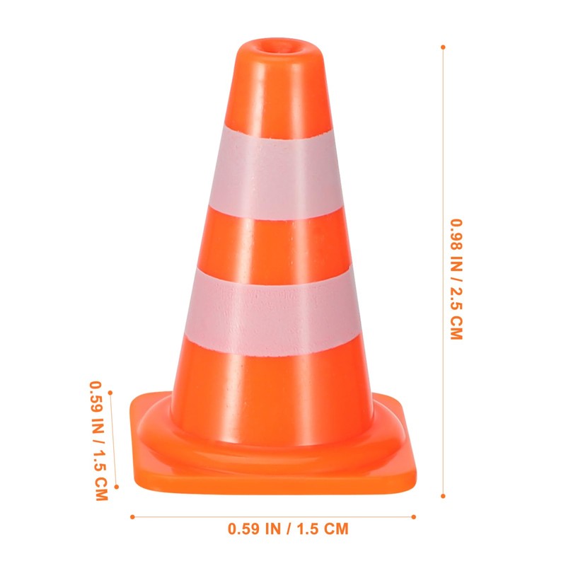 Gatuida 7pcs Mini Traffic Cones, Tiny Simulation Road Parking Signs,