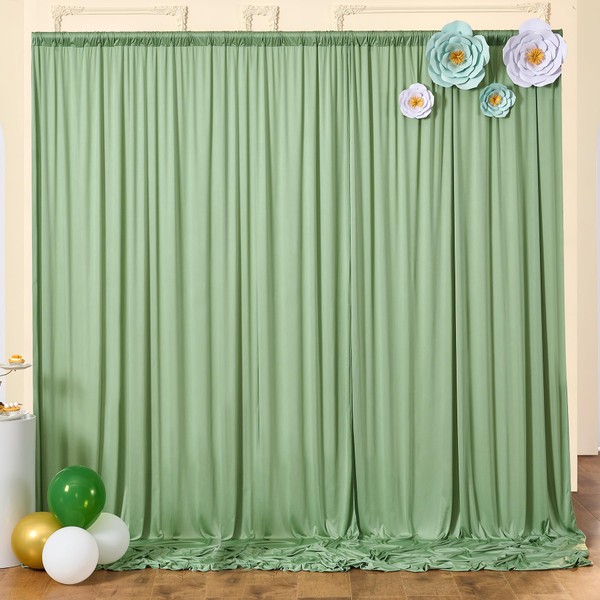 3 x 3 m Sage Green Curtain for Backdrops, Party