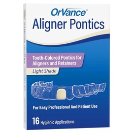 OrVance Aligner Pontics - Light Shade (16 Count) | Fills The Space of Missing Teeth in Invisalign, Clear aligners and Retainer Trays