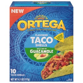 Ortega Guacamole Taco Shells, 4.1 Ounce, 10 Shells (Pack of 6)