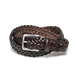 KIETH KE21266-39 Men's Mesh Belt, Leather, Dark Brown, 50 Years of History and Craftsmanship, Reliable Quality, Made in Japan, DARKBOWN