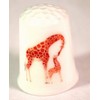 Collectible Thimble with Giraffe Mother and Baby