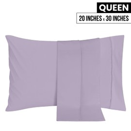 Utopia Bedding Queen Pillow Cases - 2 Pack - Envelope Closure - Soft Brushed Microfiber Fabric - Shrinkage and Fade Resistant Pillow Covers Queen Size 20 x 30 Inches (Queen, Lavender)