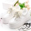WEGOODZF Flat Ribbon Organza Shoelaces: 4 cm Wide Transparent Snow