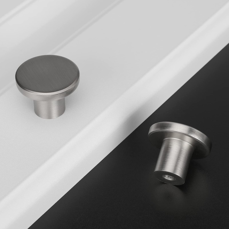 LONTAN 10 Pack Brushed Nickel Door Knobs Kitchen Door Knobs