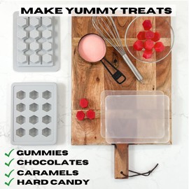 Alpha420 Large Gummy Molds with Lids, 10ML Silicone, 24 Pieces, Red, Rectangular Prism, Perfect for Making Hard Candy, Chocolate, DIY Gelatin, Non Stick, Bpa Free